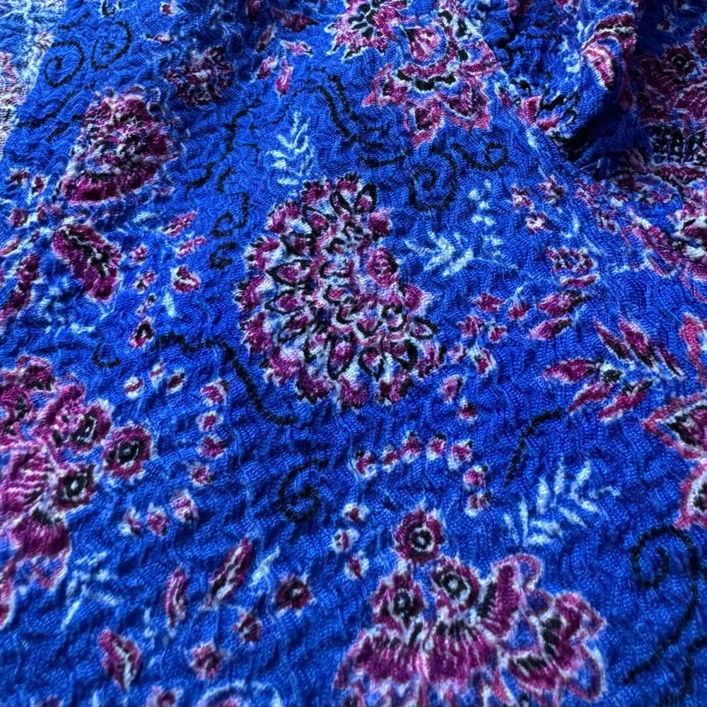 NWT New LOFT Women’s Floral V Neck Puff Long Sleeved Stretch Top Blouse Small